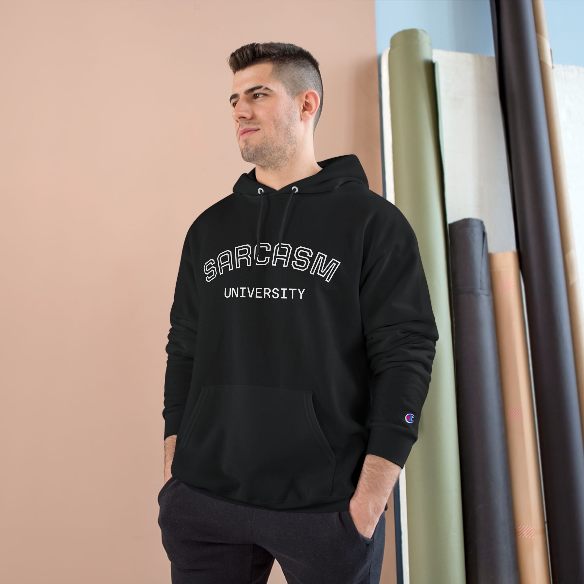 Sarcasm University Champion Hoodie - Male