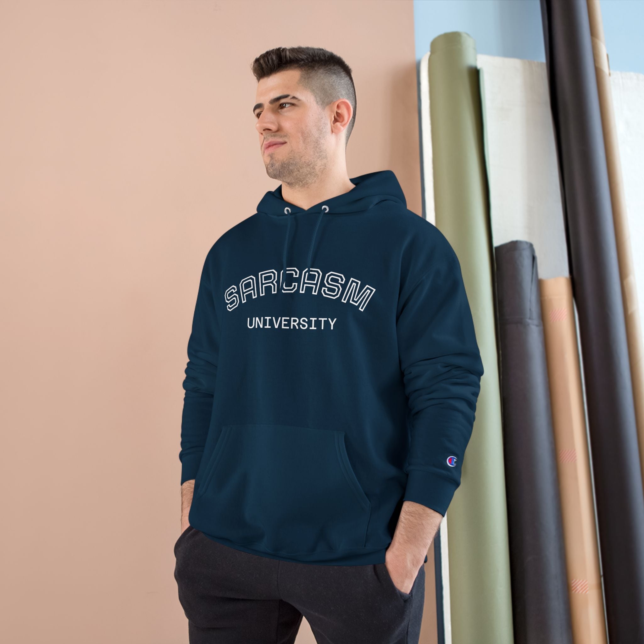 Sarcasm University Champion Hoodie - Male