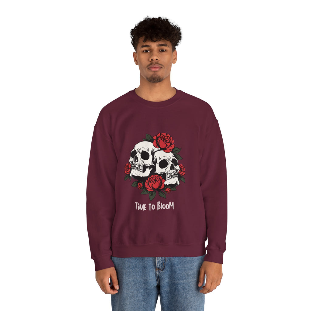 Time to Bloom Skull & Rose Sweatshirt- Male