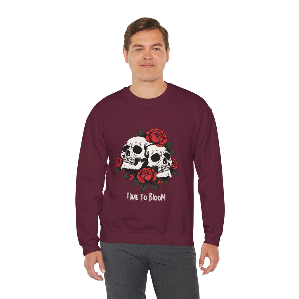 Time to Bloom Skull & Rose Sweatshirt- Male