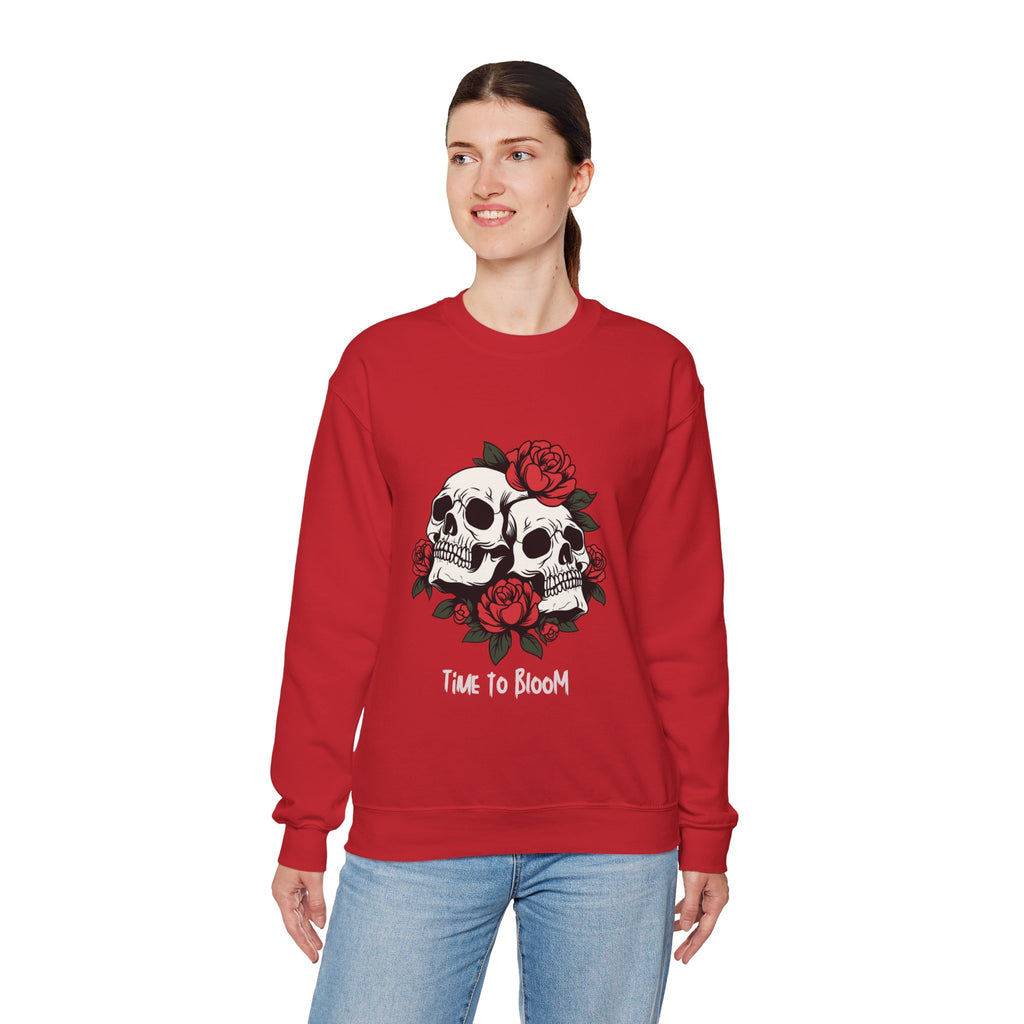 Time to Bloom Skull & Rose Women's Sweatshirt
