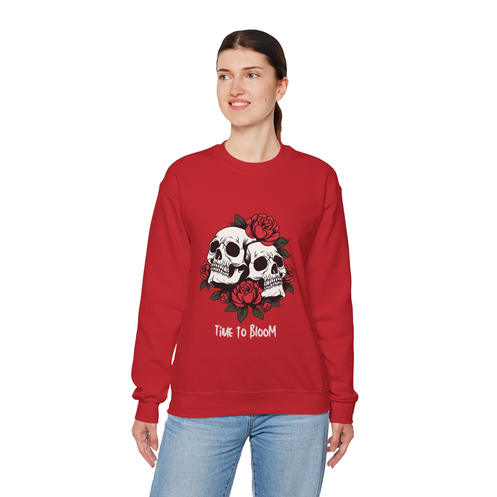 Time to Bloom Skull & Rose Women's Sweatshirt