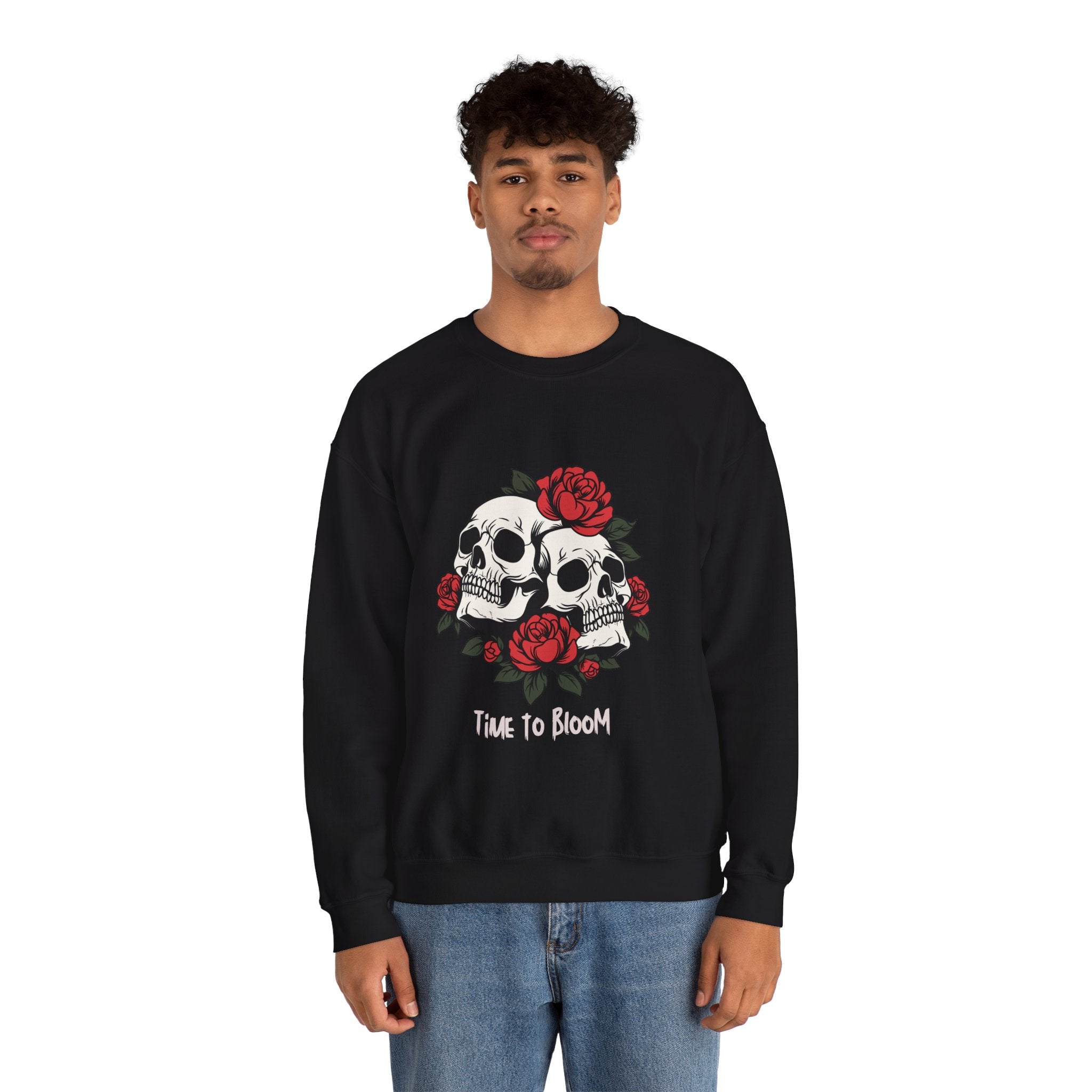Time to Bloom Skull & Rose Sweatshirt- Male