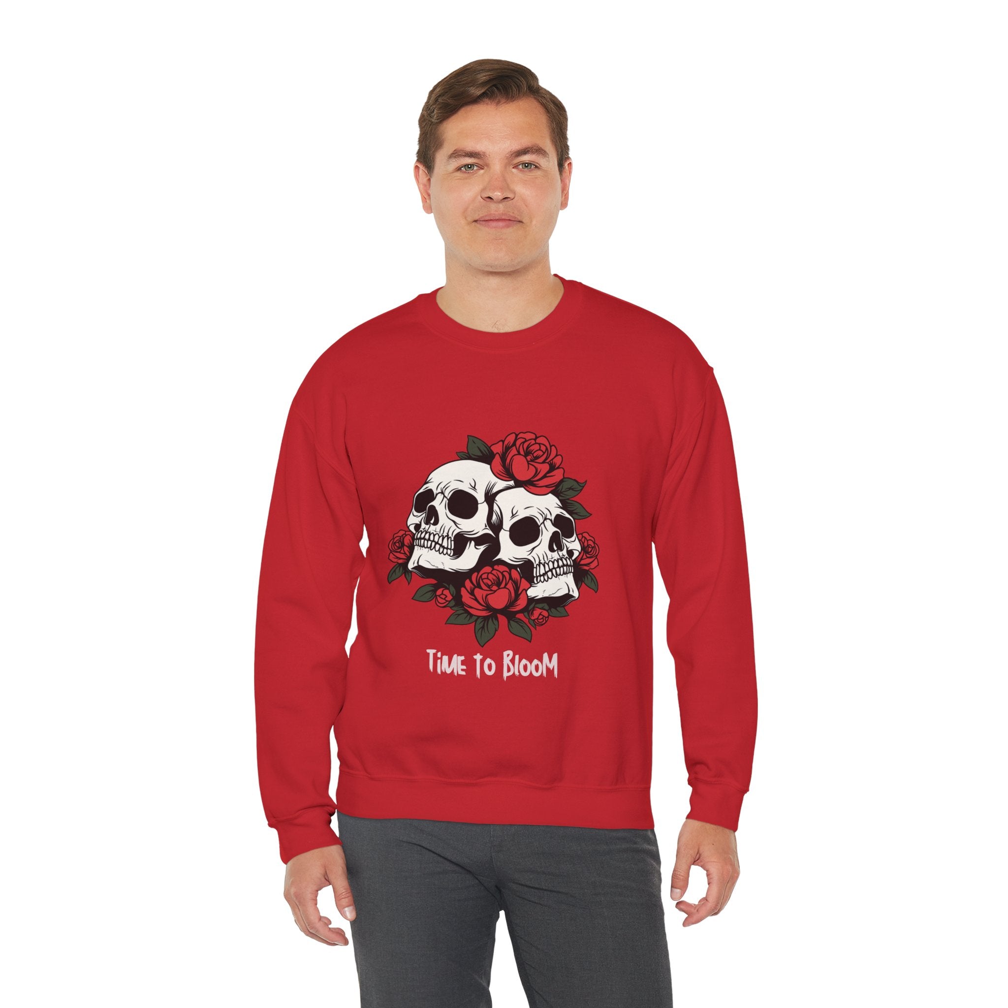 Time to Bloom Skull & Rose Sweatshirt- Male