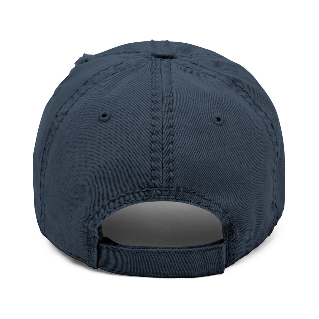 Navy blue baseball cap on a white background