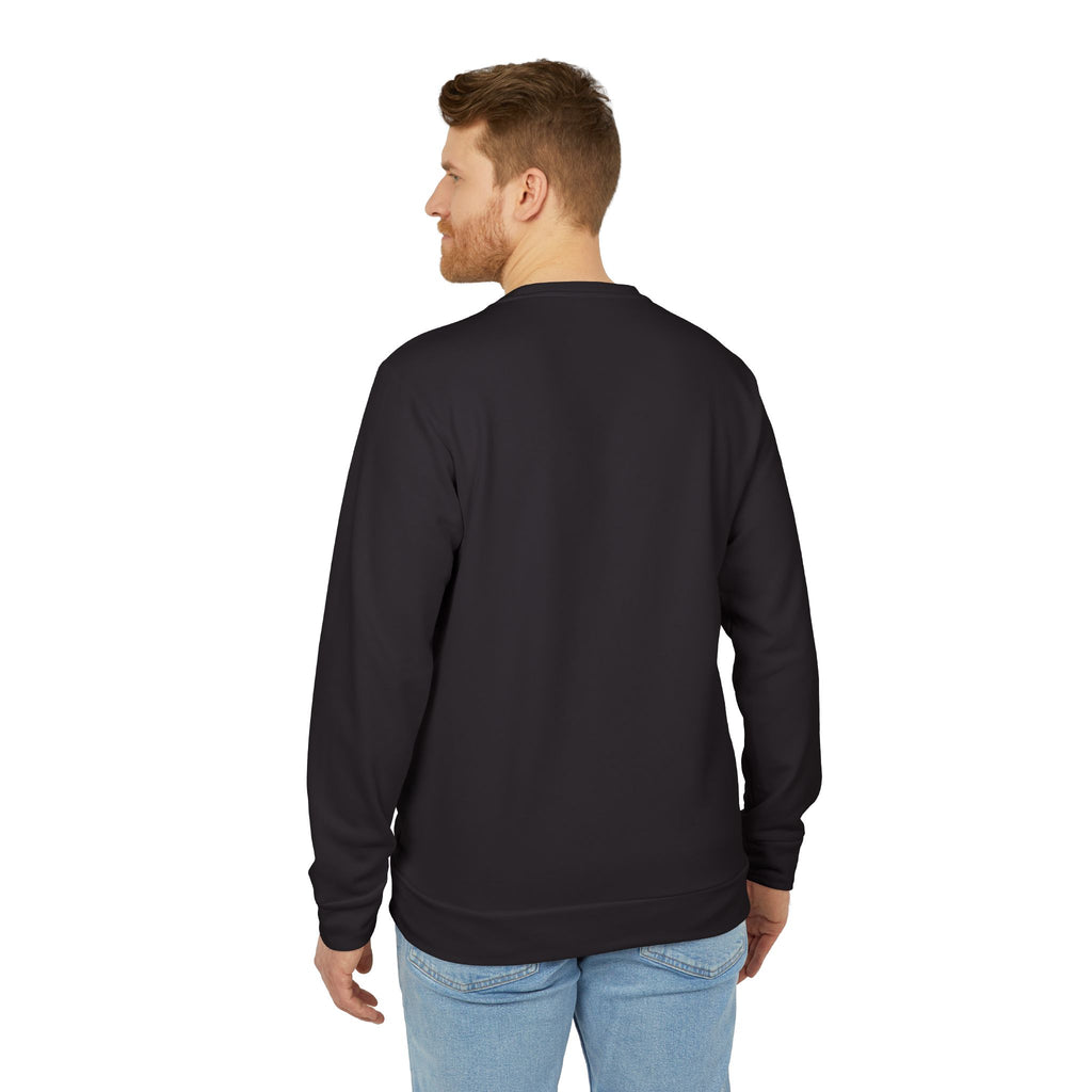 Man wearing a black sweatshirt on a white background