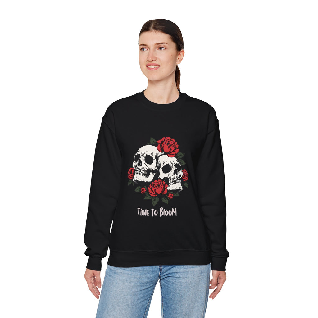 Time to Bloom Skull & Rose Women's Sweatshirt