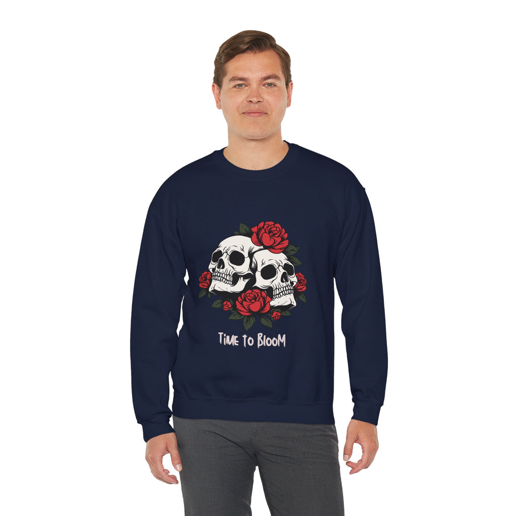 Time to Bloom Skull & Rose Sweatshirt- Male