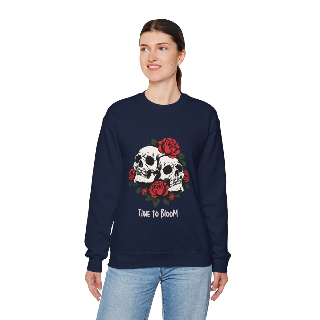 Time to Bloom Skull & Rose Women's Sweatshirt