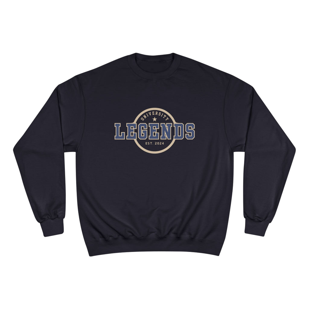 Black sweatshirt with 'Legends' logo on a white background