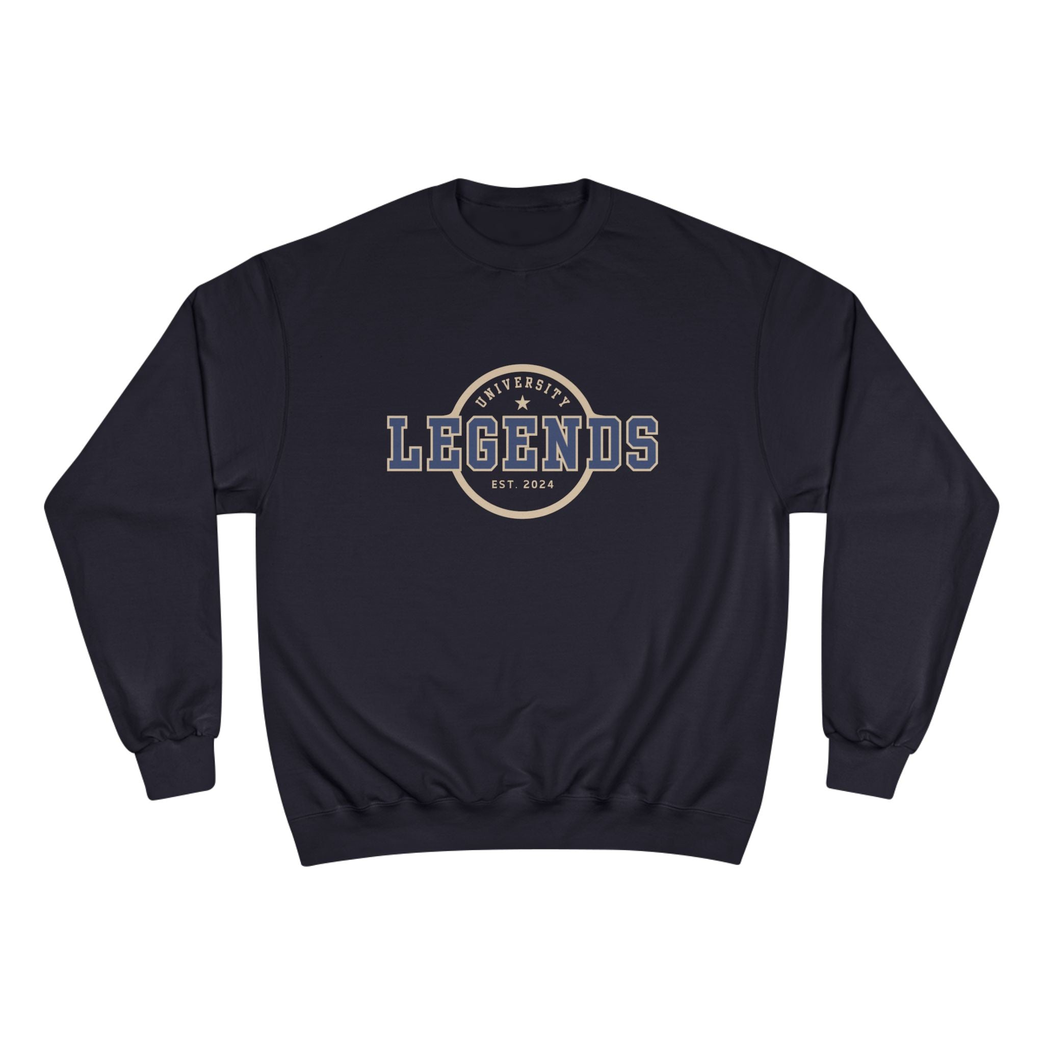 Black sweatshirt with 'Legends' logo on a white background