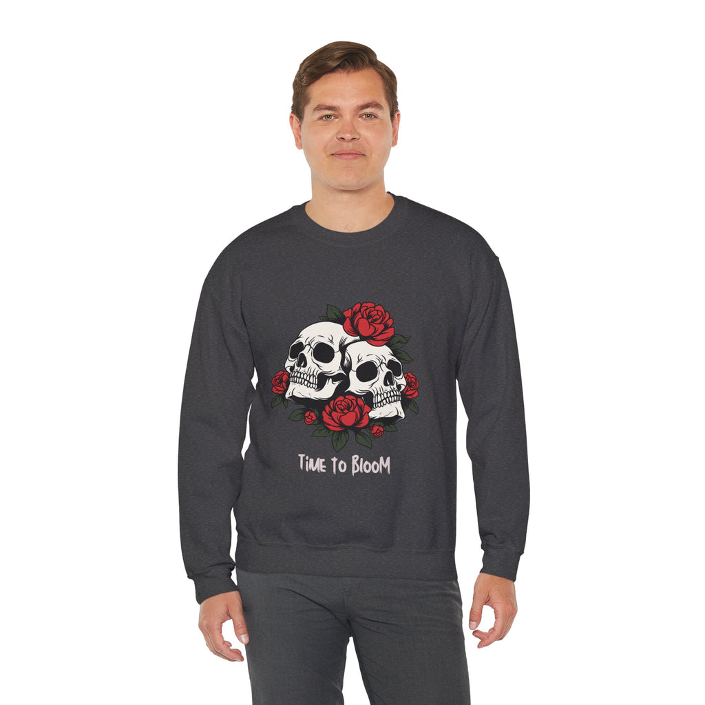Time to Bloom Skull & Rose Sweatshirt- Male