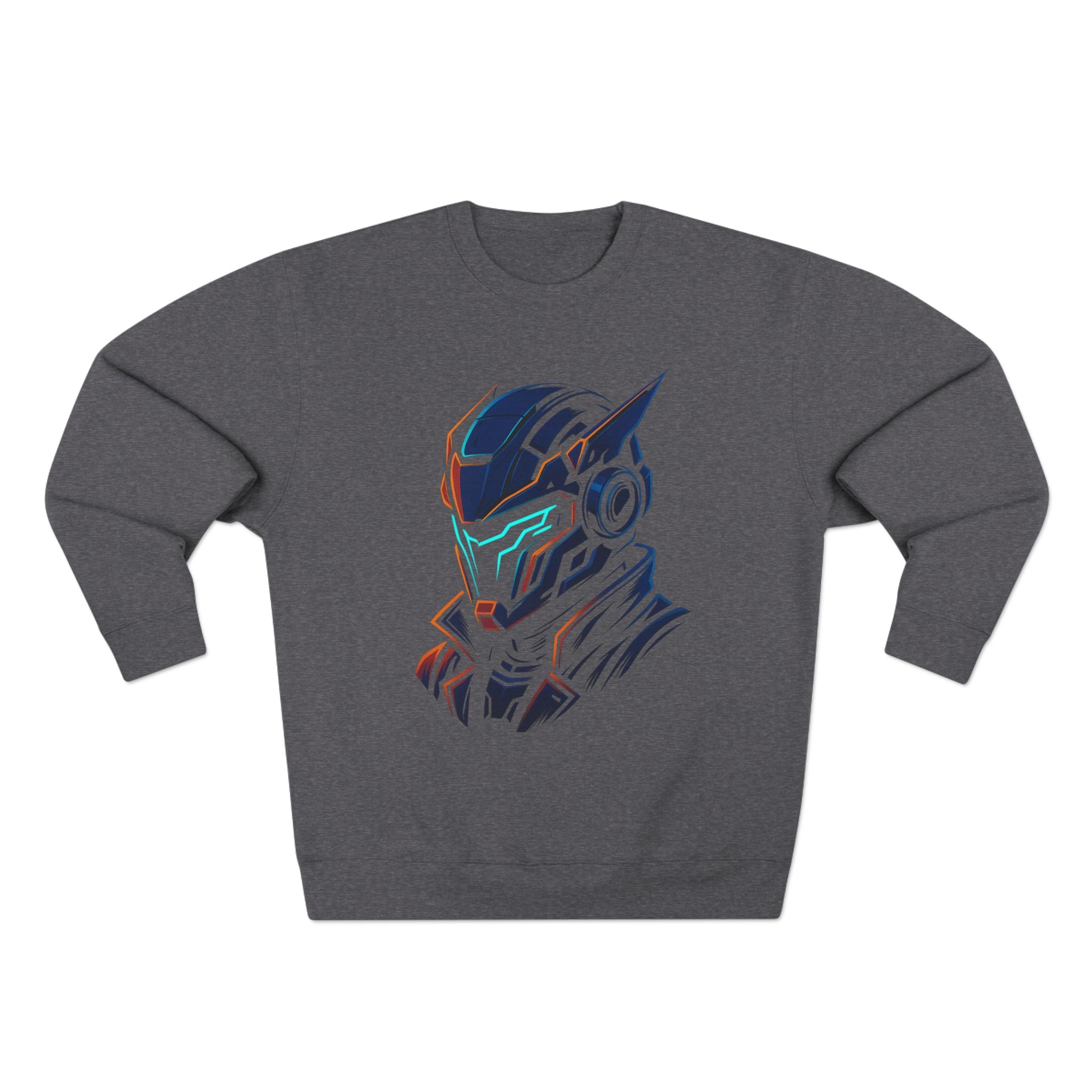 Cyberpunk Samurai Helmet Neon T-Shirt - Male