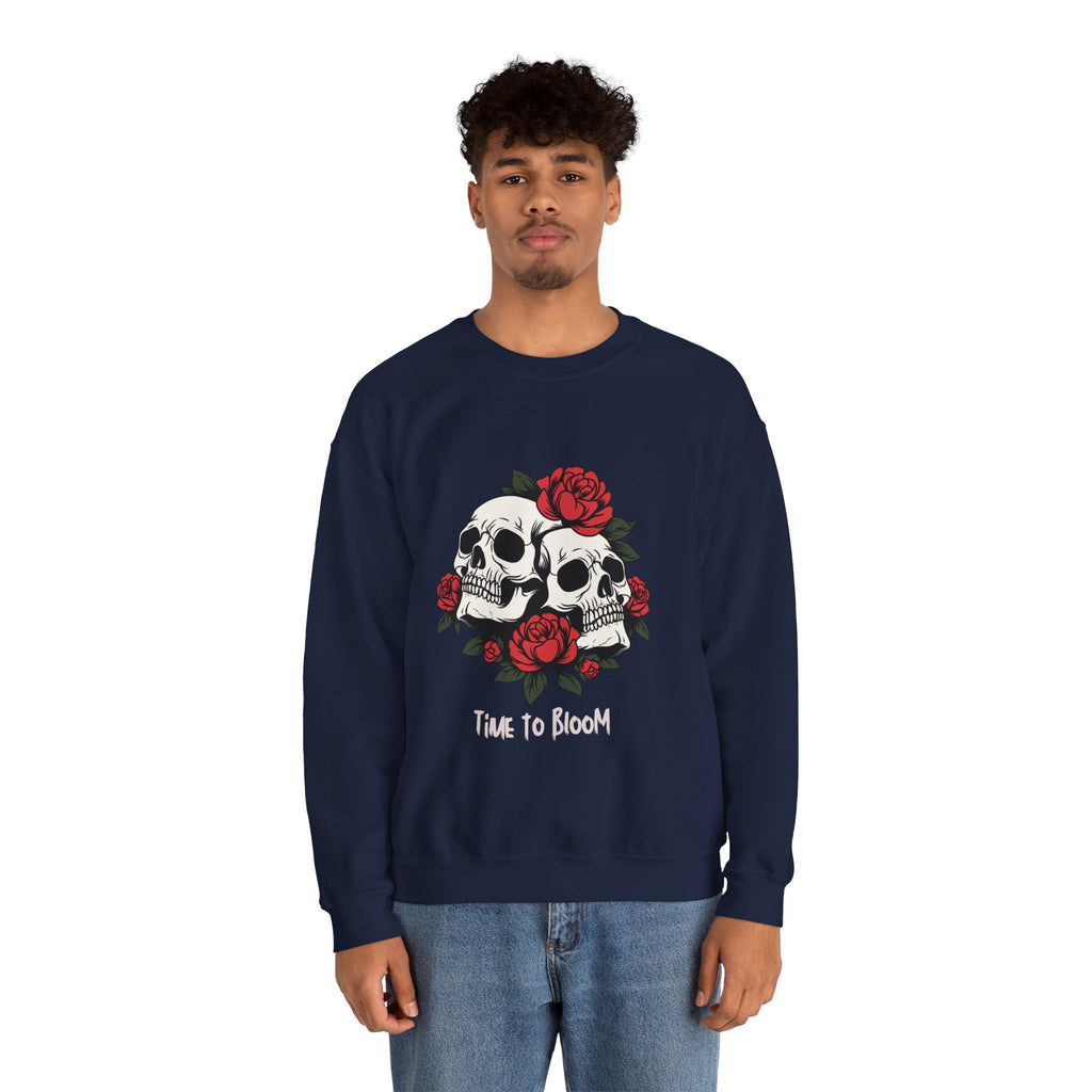 Time to Bloom Skull & Rose Sweatshirt- Male
