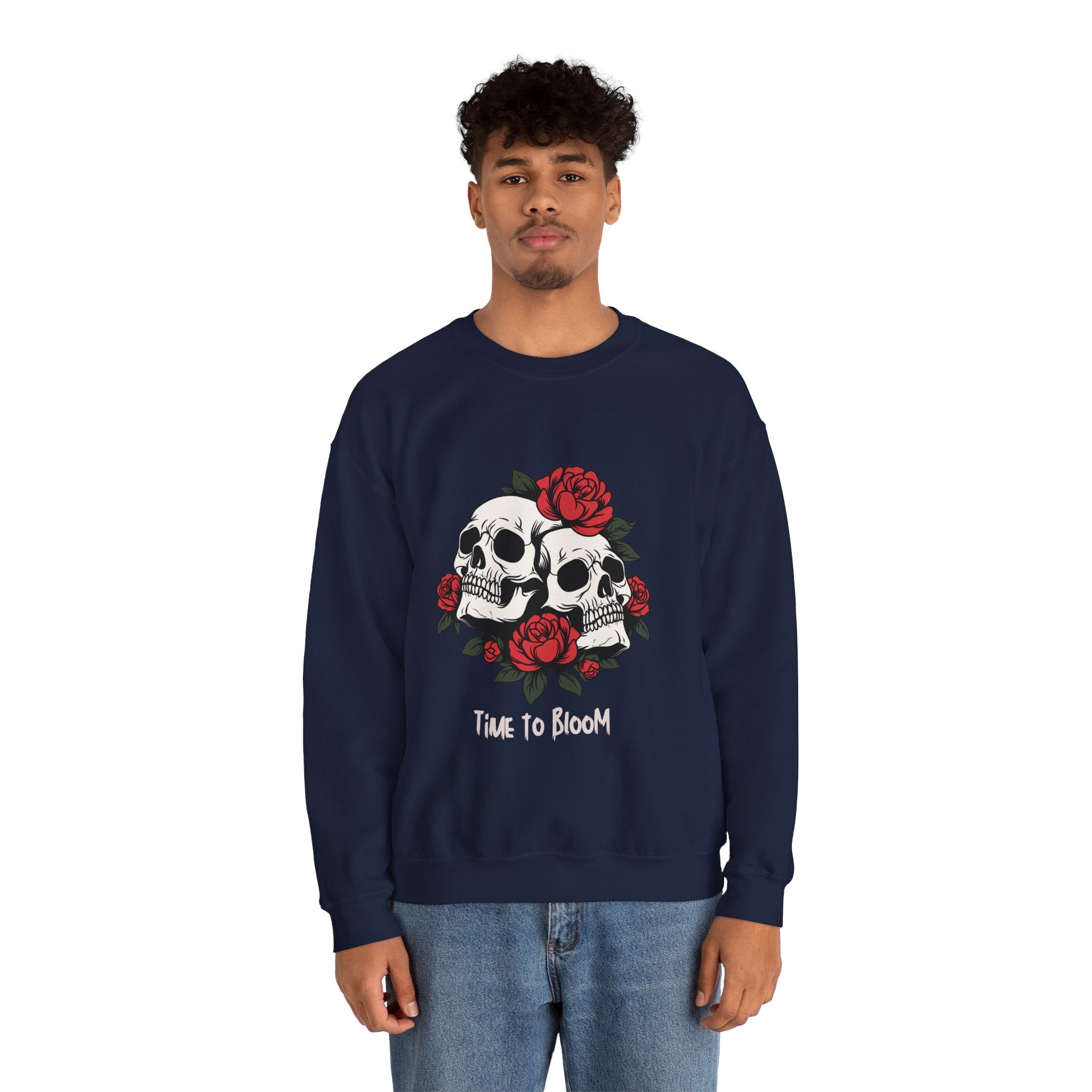 Time to Bloom Skull & Rose Sweatshirt- Male