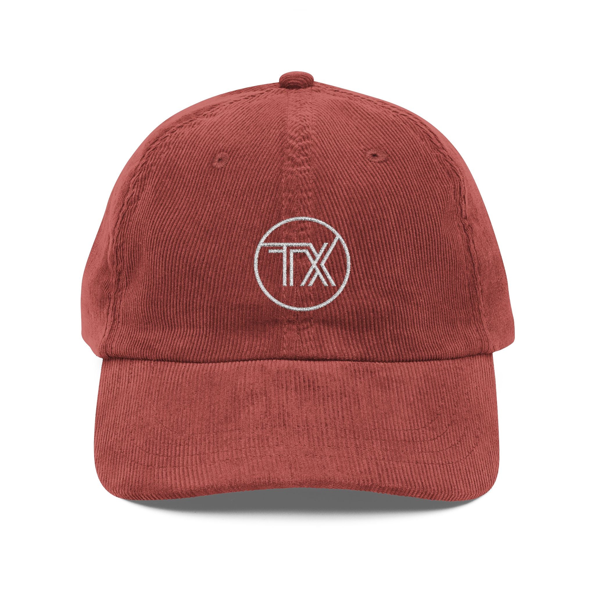 Red cap with 'TX' logo on a white background