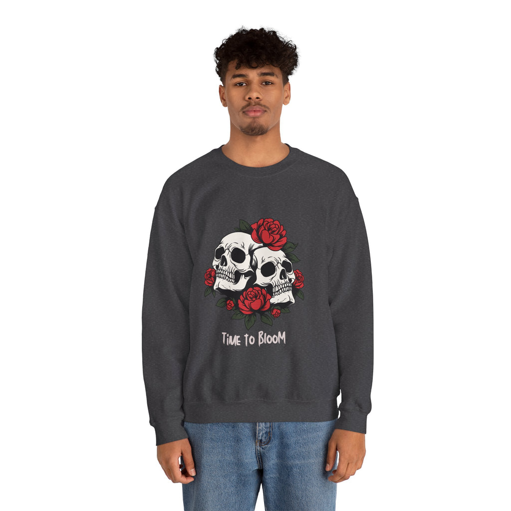 Time to Bloom Skull & Rose Sweatshirt- Male
