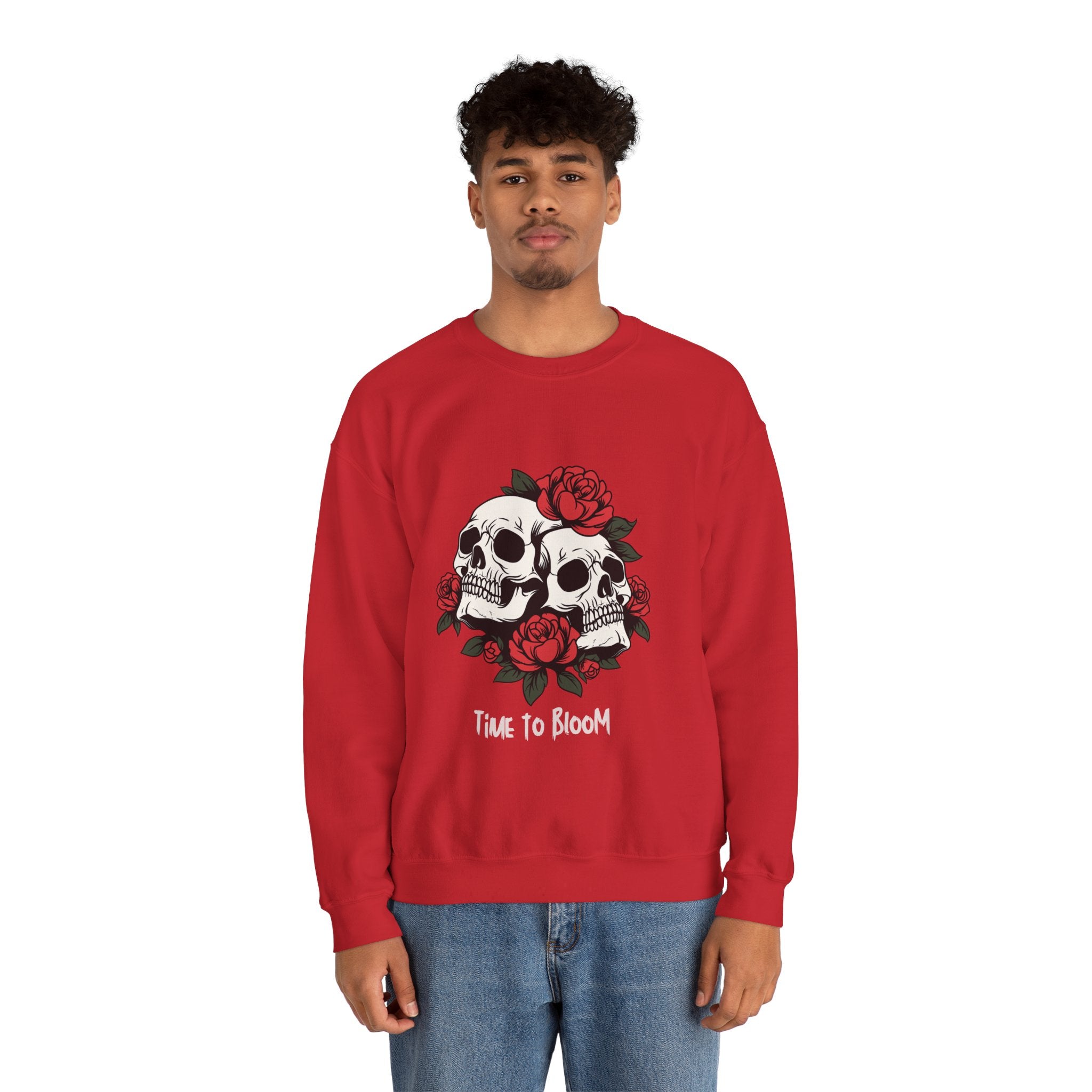 Time to Bloom Skull & Rose Sweatshirt- Male