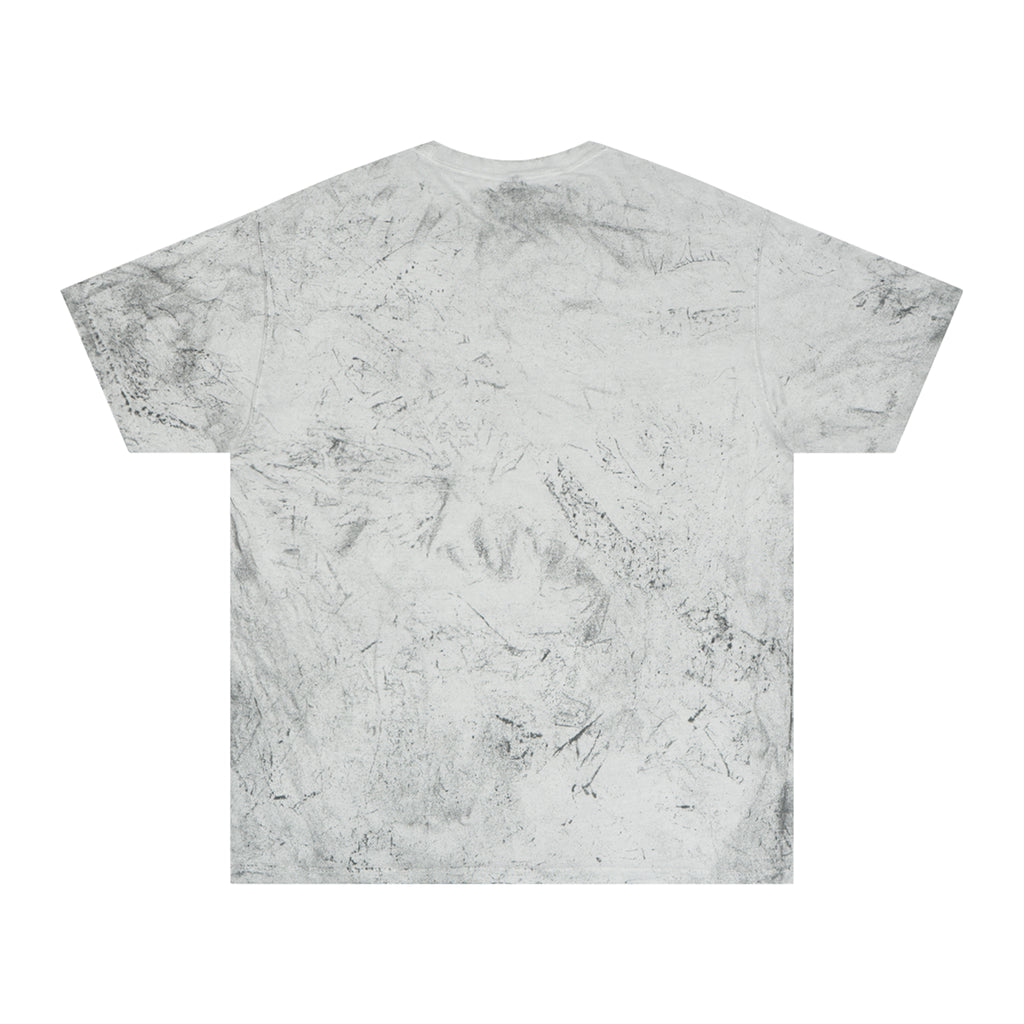 Marble-patterned t-shirt on a white background
