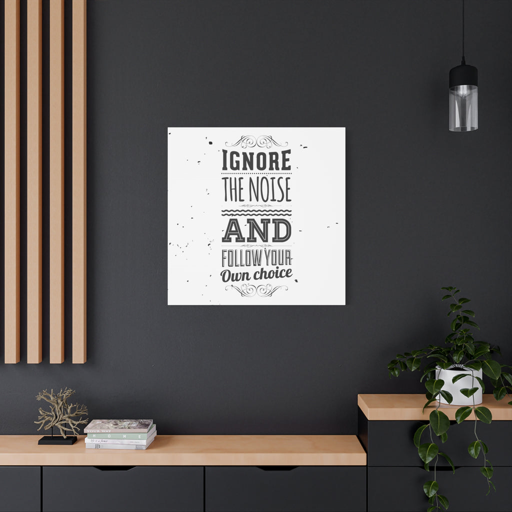 Poster with motivational quote on a dark wall in a modern interior setting