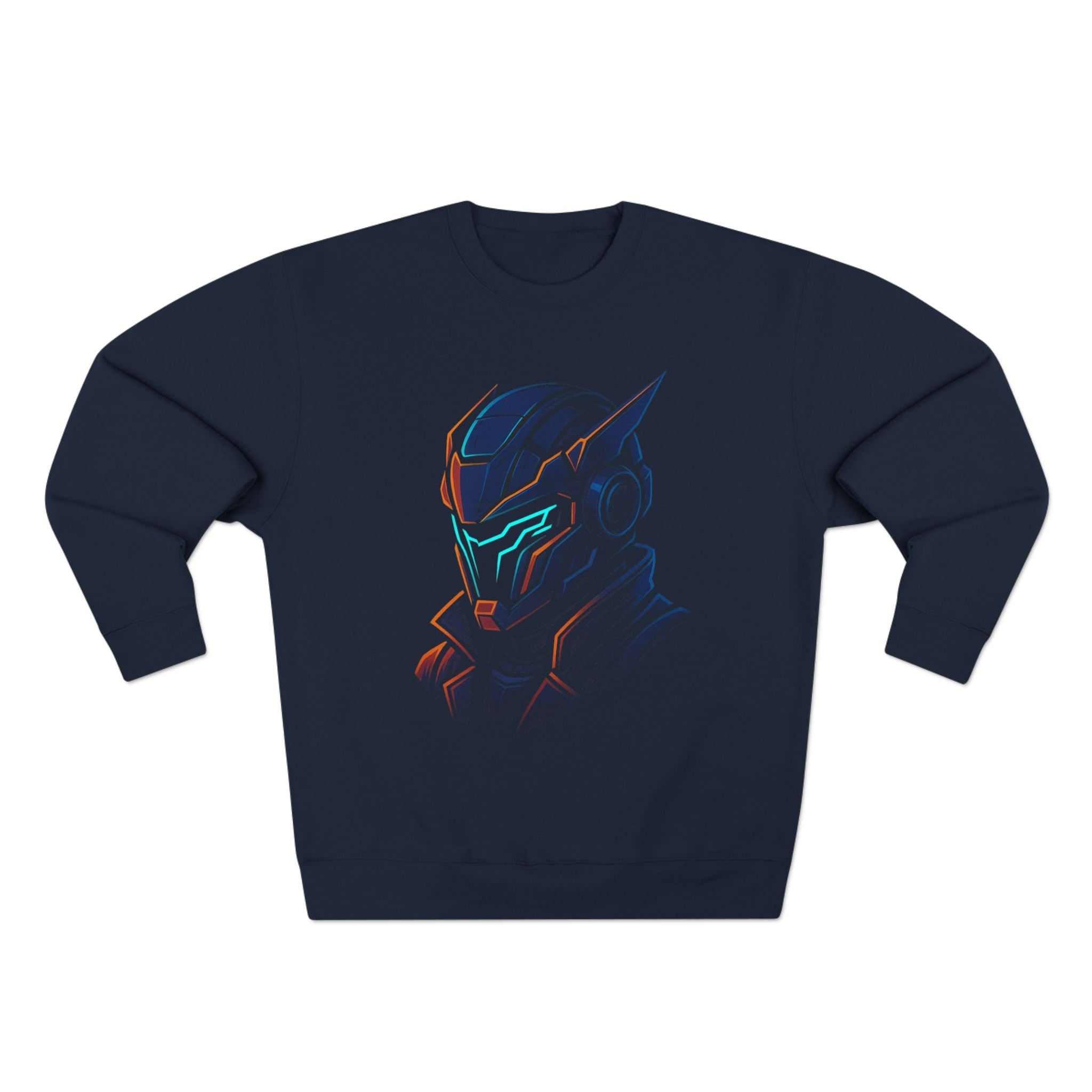 Cyberpunk Samurai Helmet Neon T-Shirt - Male