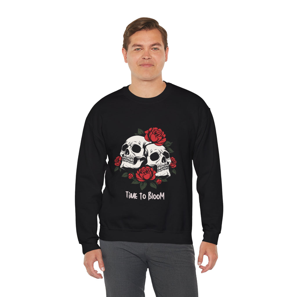 Time to Bloom Skull & Rose Sweatshirt- Male
